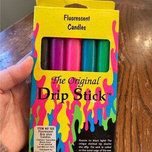 Vintage Box The Original Drip Stick Fluorescent Candles Reacts to Blacklight